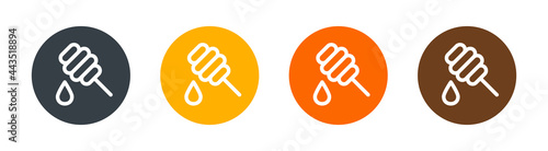 Honey dipper, honey stick icon vector illustration.
