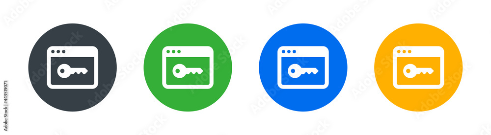 Webpage, website or browser with security key icon vector illustration. Webpage, website or browser with security key icon vector illustration.