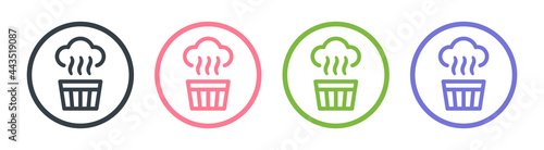 Sauna bucket icon vector with smoke symbol.