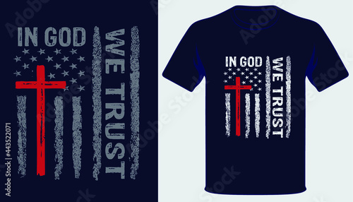 In god we trust usa grunge flag christian tshirt design