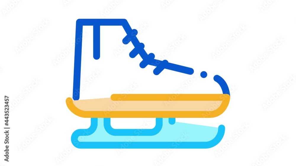 Skates Icon Animation. color Skates animated icon on white background Skates Icon Animation. color Skates animated icon on white background