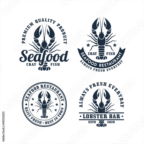 Seafood Cray Fish Restaurant Logo Collection