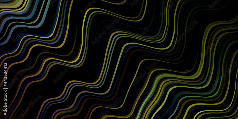 Fototapeta premium Dark Multicolor vector background with bent lines.