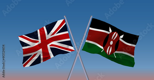 イギリスとケニア共和国の国旗