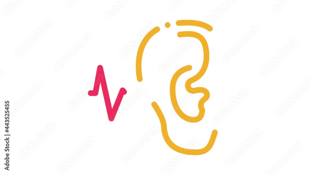 Making Sounds By Ear Icon Animation. color Making Sounds By Ear animated icon on white background Making Sounds By Ear Icon Animation. color Making Sounds By Ear animated icon on white background