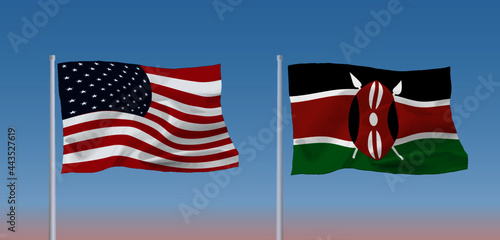 アメリカ合衆国とケニア共和国の国旗