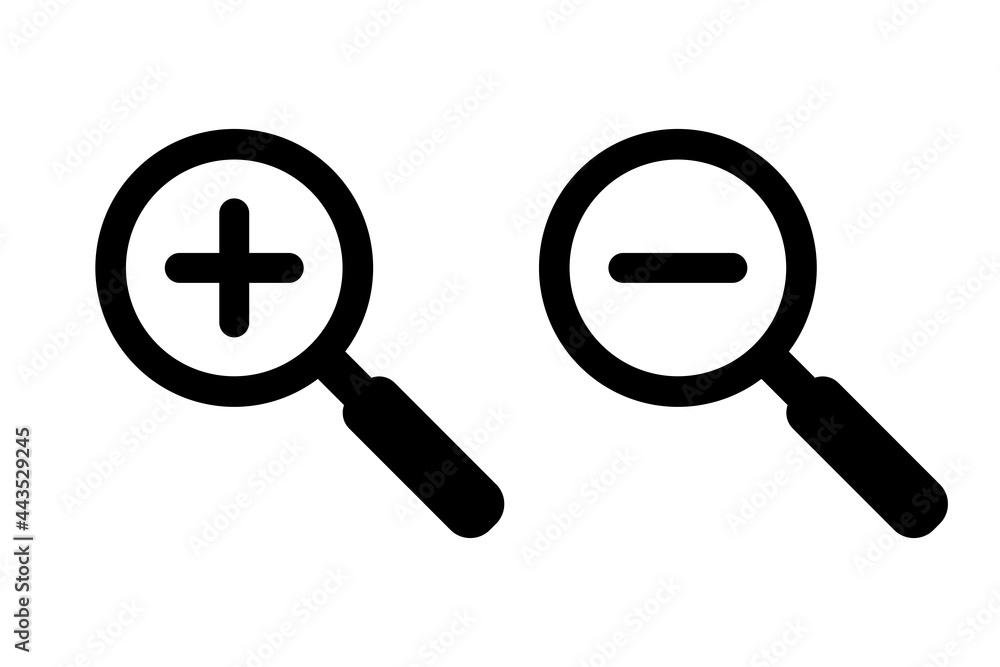 Zoom in and zoom out icons Zoom in and zoom out icons