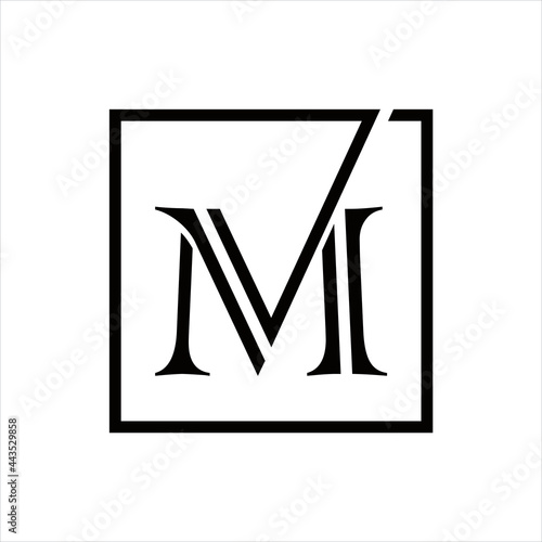creative simple vector design initial VM logo
