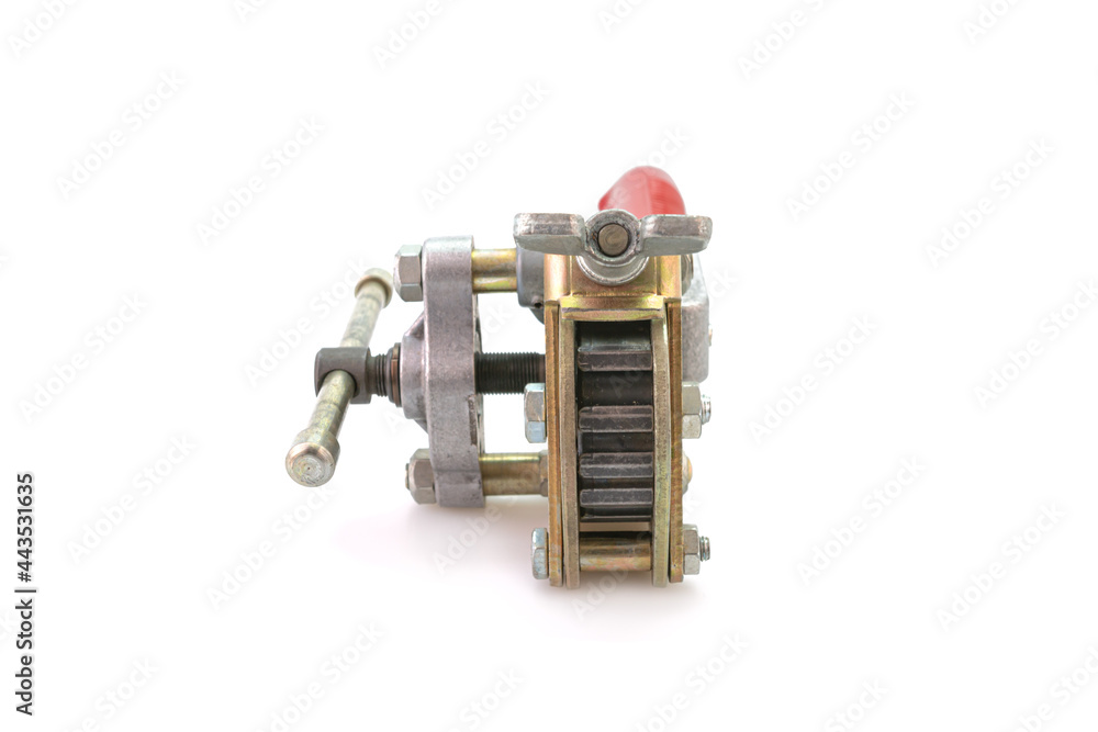 Flaring tool, for copper and aluminum tubes to 45-degree use for repair or new air conditioning unit installation. Selective focus. Flaring tool, for copper and aluminum tubes to 45-degree use for repair or new air conditioning unit installation. Selective focus.