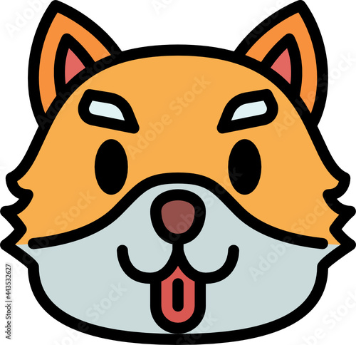 shiba inu color outline icon