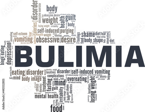 Bulimia Nervosa vector illustration word cloud isolated on a white background.