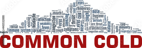 Common Cold vector illustration word cloud isolated on a white background.