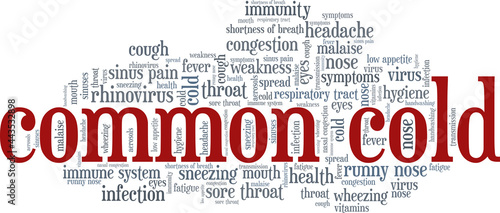 Common Cold vector illustration word cloud isolated on a white background.