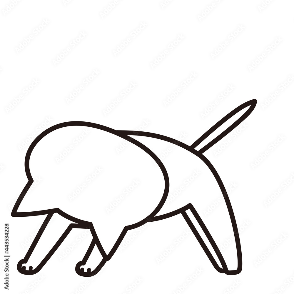 加工ok ねこ素材No.63 ヨガ_下向きの犬 加工ok ねこ素材No.63 ヨガ_下向きの犬