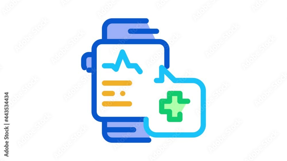 Heartbeat Watch Icon Animation. color Heartbeat Watch animated icon on white background Heartbeat Watch Icon Animation. color Heartbeat Watch animated icon on white background