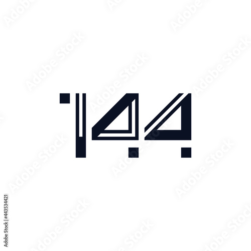 letter number 144 abstract modern creative symbol smart template logo design vector