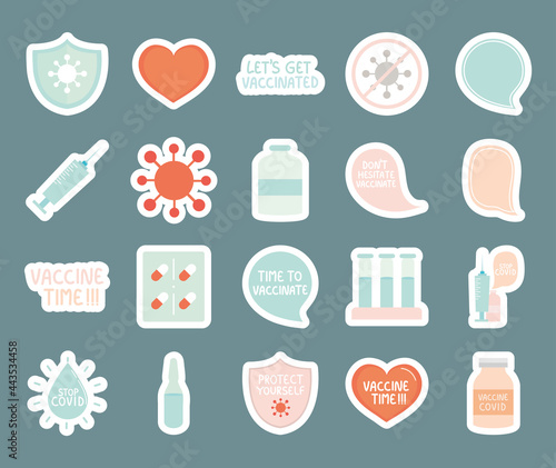 vaccine time icon set