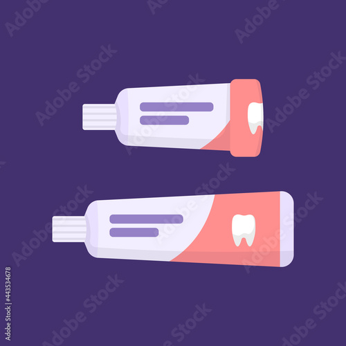 illustration of a toothpaste. teeth cleaner and teeth whitener. flat cartoon style. vector element design