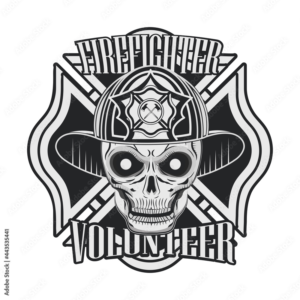 Fototapeta premium firefighter volunteer emblem