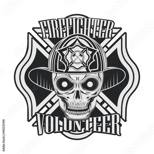 Fototapeta Naklejka Na Ścianę i Meble -  firefighter volunteer emblem