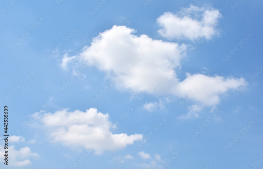 Bright Blue sky with white cloud. Beautiful sky background and wallpaper. Clear day and good weather in the morning.