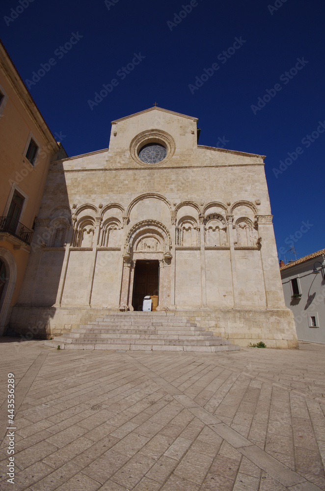 Facade of the Cathedral of Santa Maria della Purificazione, located in the ancient village of Termoli, Molise, Italy