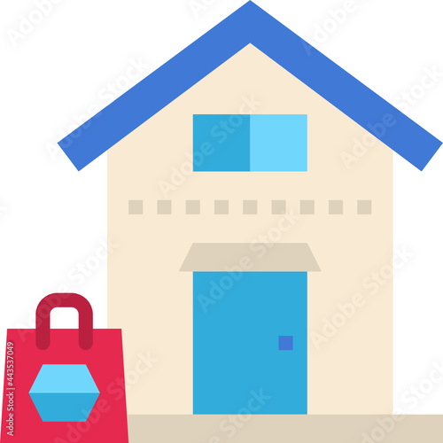 delivery to door flat icon
