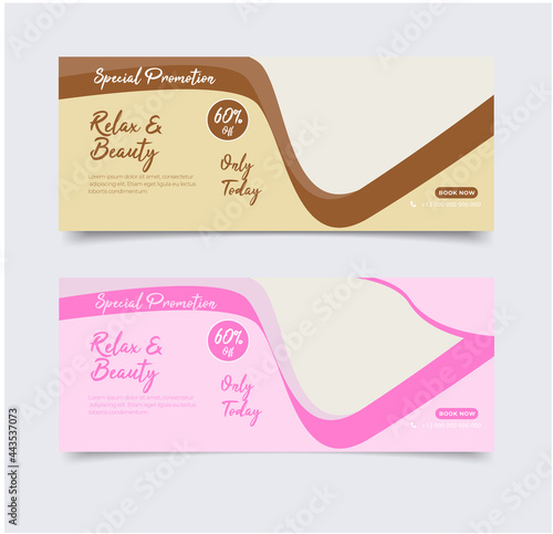 Beauty salon and spa center banner social media post template