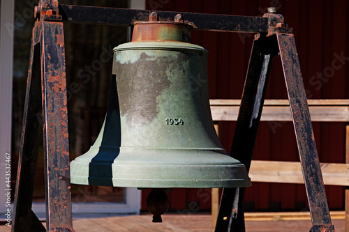 an old church bell in metal used at sea