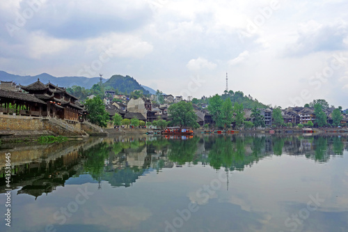 Beautiful scenery of Ancient village in Biancheng town  Hunan province China. Famous sceneric area in Chinese novel. Unseen China travel