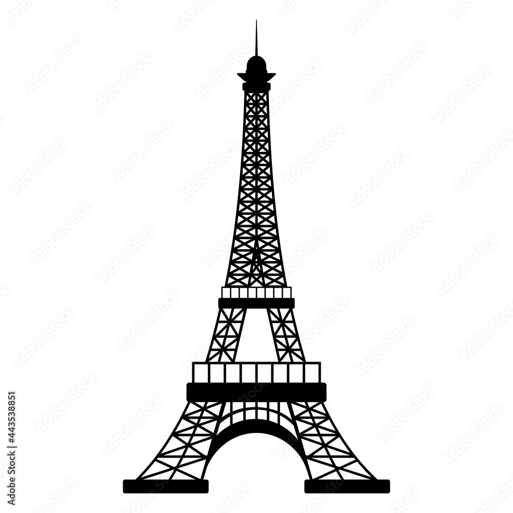 eifel tower building vector illustrations silhouette