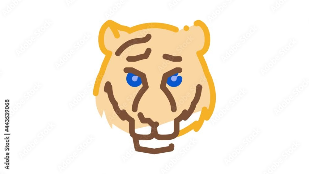 Tiger Animal Icon Animation. color Tiger Animal animated icon on white background Tiger Animal Icon Animation. color Tiger Animal animated icon on white background