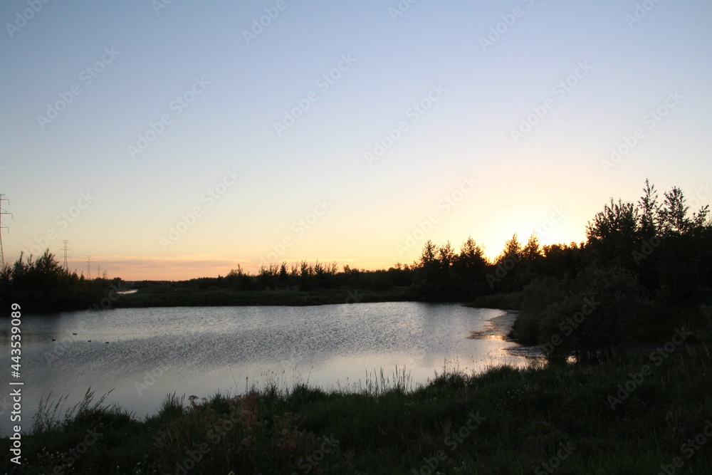 Evening Light On The Lake, Pylypow Wetlands, Edmonton, Alberta