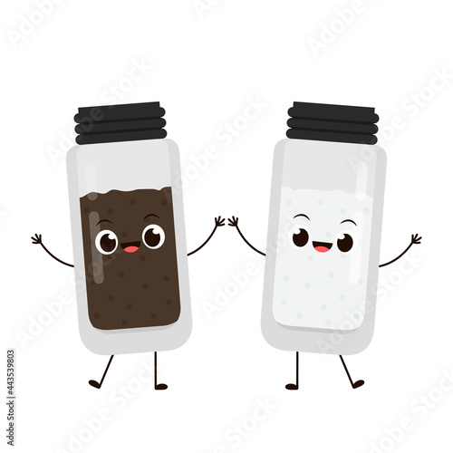 Salt and pepper character. Salt and pepper vector. wallpaper. salt and pepper on white background.