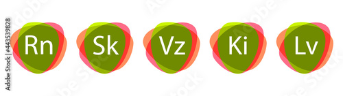 floating logos of letter designations, abbreviated abbreviation
