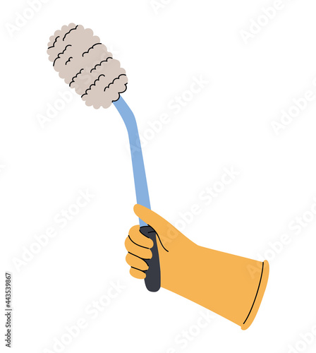 toilet brush and glove