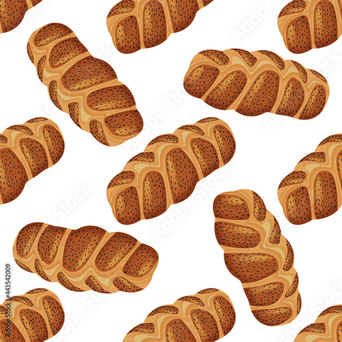 Seamless pattern of sketched Challah bread. Useable for wallpaper or any sized decoration.