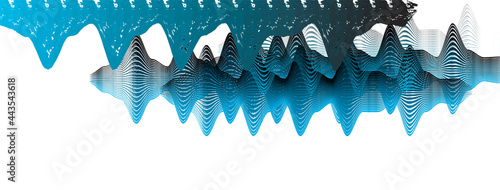 waveform audio track amplitude vector illustration
