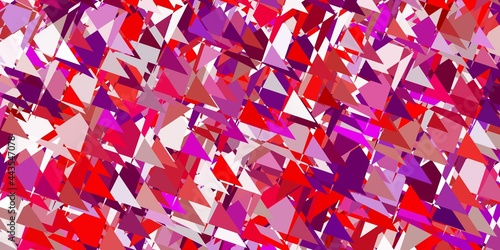 Light pink  red vector pattern with polygonal shapes.