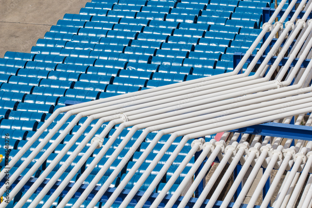 Fototapeta premium Oil barrels blue
