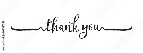 thank you hand lettering design. thank you calligraphy. thank you text typography letter vector graphic design for greeting card label and web banner.