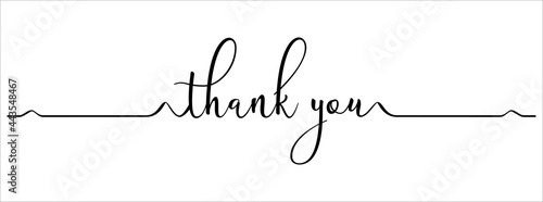 thank you hand lettering design. thank you calligraphy. thank you text typography letter vector graphic design for greeting card label and web banner.