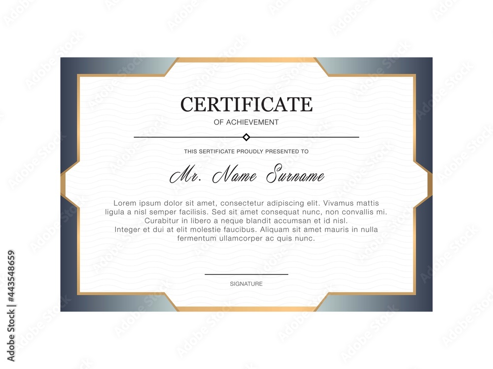 Certificate vector form. Vector certificate diploma. Stylish vector certificate.  Honor  document. 