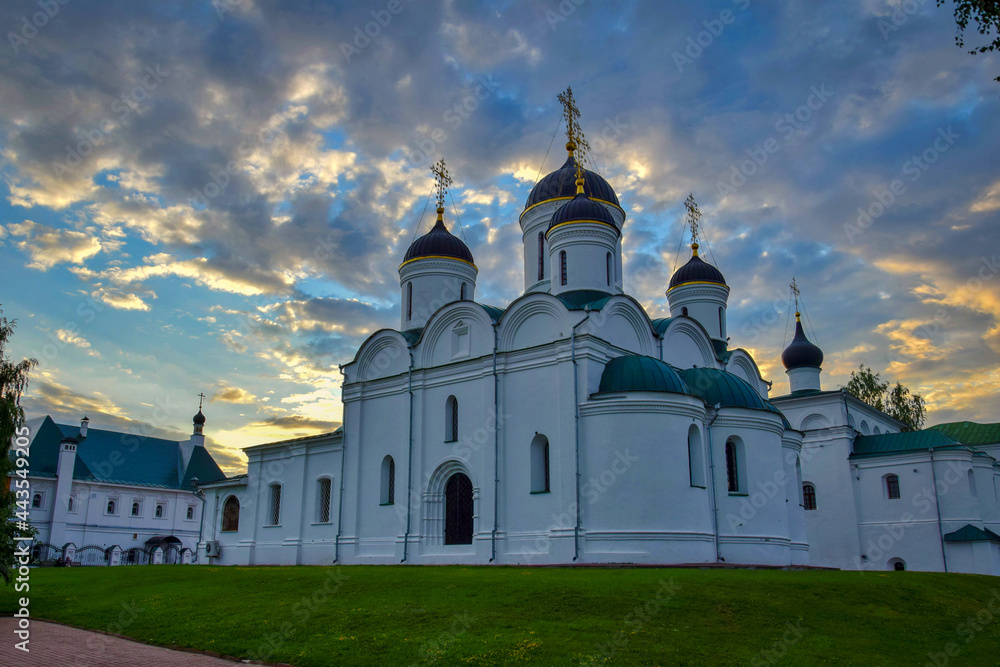 Transfiguration Monastery in Murom old town at sunset