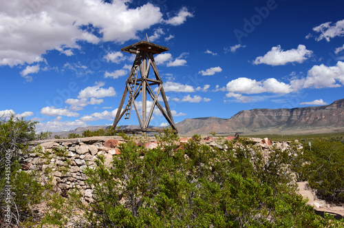  windmill tower ruins at the historic mcdonald ranch farmhouse tower near san antonio, new mexico, where the trinity fat man-type test bomb was assembled in 1945