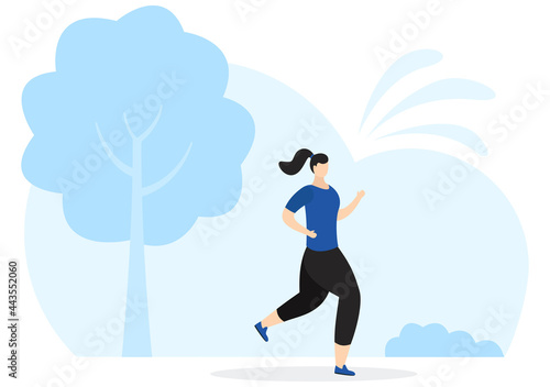 Jogging or Running Sports Background Illustration Men and Women for Active Body  Healthy Lifestyle  Outdoor Activities