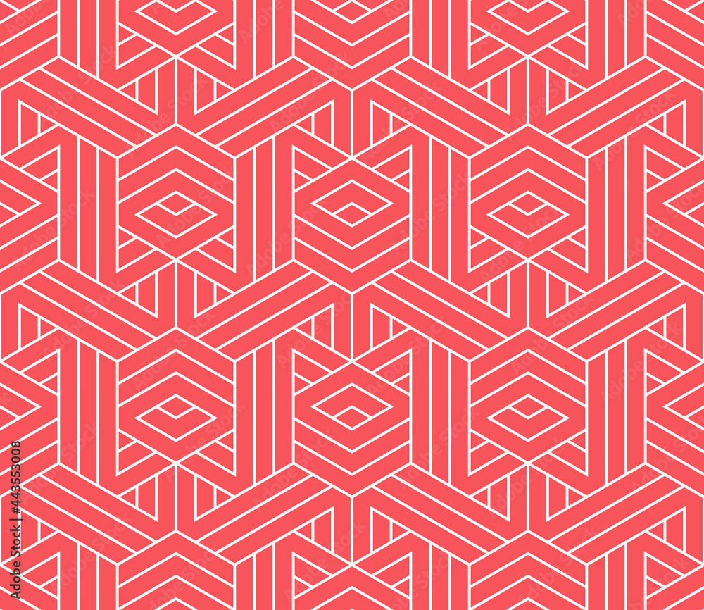 Abstract geometric pattern. A seamless vector background. White and pink,ornament. Graphic modern pattern. Simple lattice graphic design Abstract geometric pattern. A seamless vector background. White and pink,ornament. Graphic modern pattern. Simple lattice graphic design