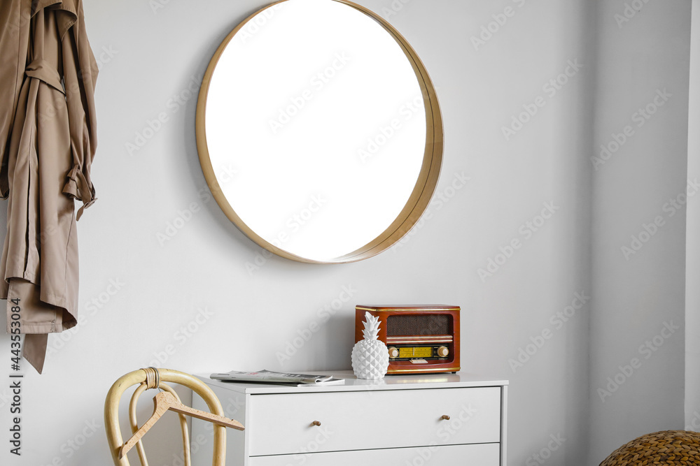 Interior of stylish room with mirror Stock Photo