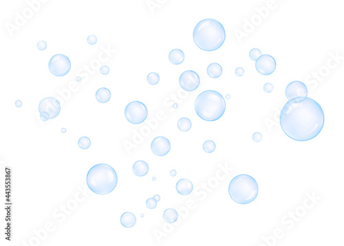 Soap bubbles on a white background