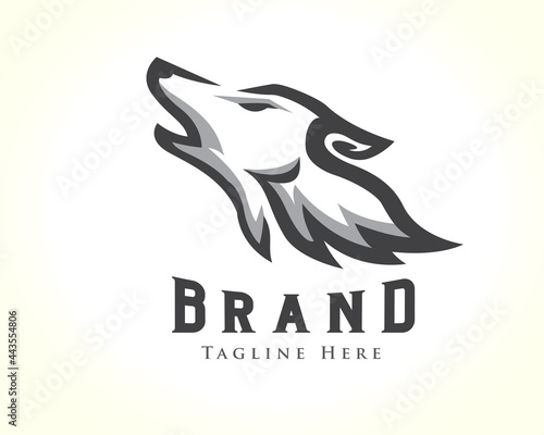 Head wolf howling drawing art logo design illustration inspiration
